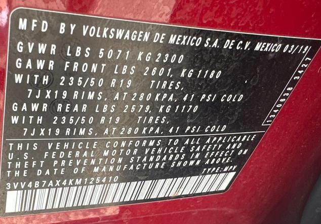 2019 Volkswagen Tiguan 2.0T SEL Premium
