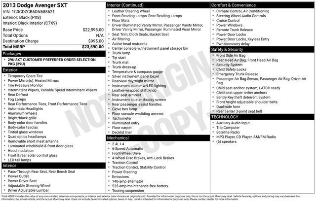 2013 Dodge Avenger SXT