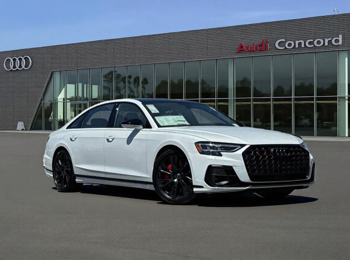 Glacier White Metallic 2025 Audi S8 4.0T quattro Sedan All-Wheel Drive Automatic