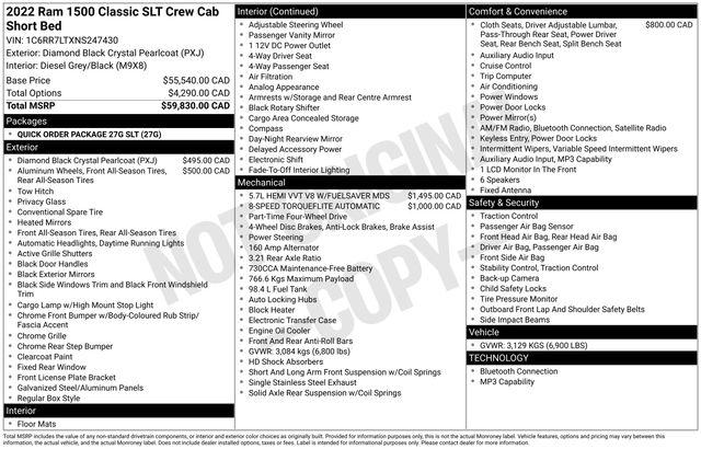 2022 RAM 1500 Classic SLT