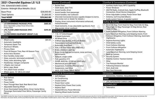 2021 Chevrolet Equinox AWD LS