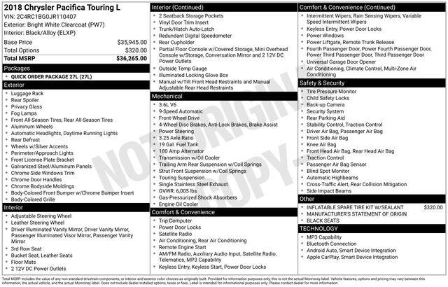 2018 Chrysler Pacifica Touring L
