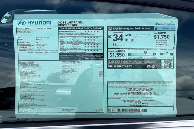New 2025 Hyundai Elantra For Sale in Olive Branch, MS