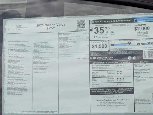 2025 Nissan Versa 1.6 S