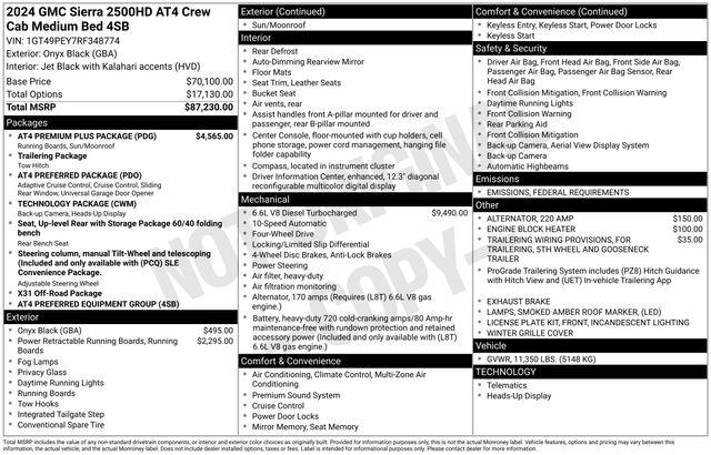 2024 GMC Sierra 2500HD 4WD Crew Cab Standard Bed AT4