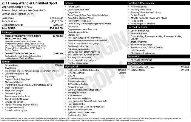 2011 Jeep Wrangler Unlimited Sport