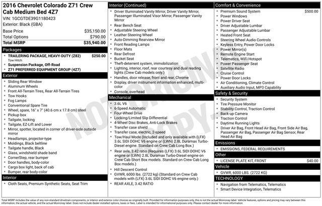 2016 Chevrolet Colorado Z71