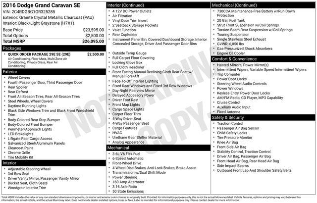 2016 Dodge Grand Caravan SE