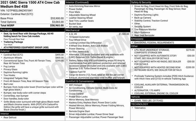 2021 GMC Sierra 1500 4WD Crew Cab Standard Box AT4