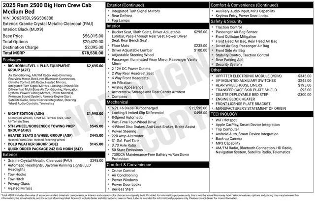 2025 Ram 2500 Big Horn Crew Cab 4x4 6'4" Box
