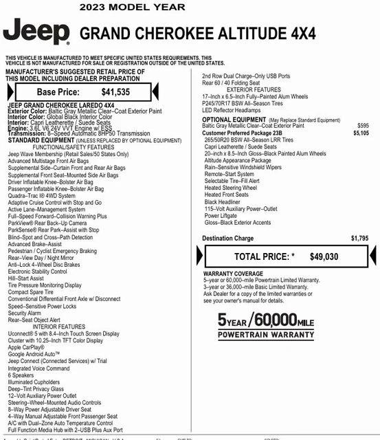 2023 Jeep Grand Cherokee Altitude 4x4