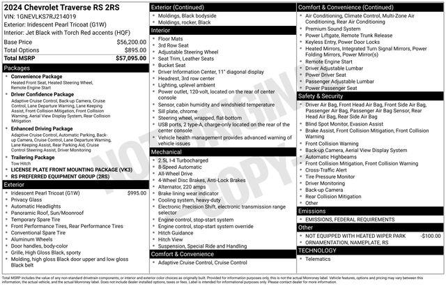 2024 Chevrolet Traverse AWD RS