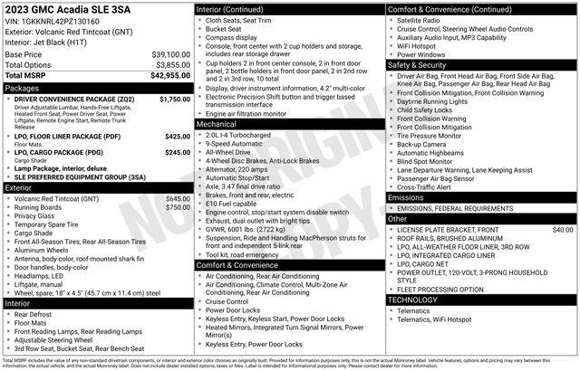 2023 GMC Acadia AWD SLE