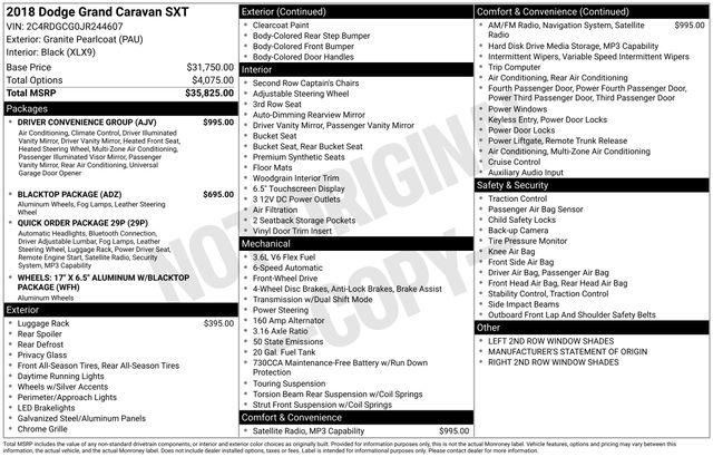 2018 Dodge Grand Caravan SXT