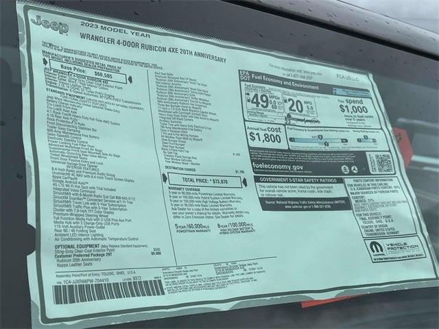 2023 Jeep Wrangler 4xe Rubicon 20th Anniversary 4x4