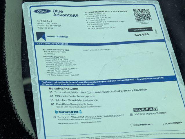 Used 2019 Ford Ranger For Sale in Tucson, AZ