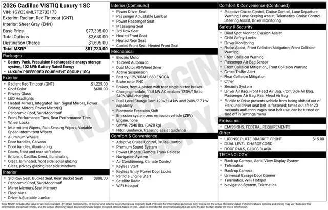 2026 Cadillac iQ Luxury