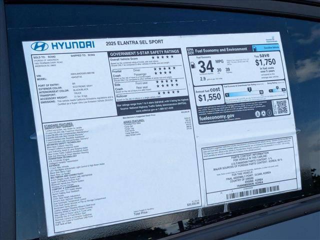 2025 Hyundai Elantra SEL Sport