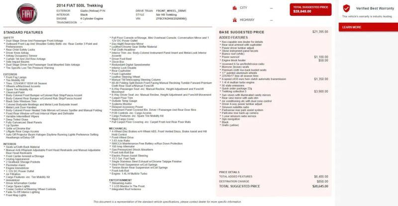 2014 Fiat 500L Trekking