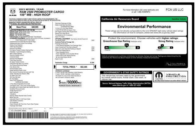 2023 Ram ProMaster 2500 Cargo Van High Roof 159" WB