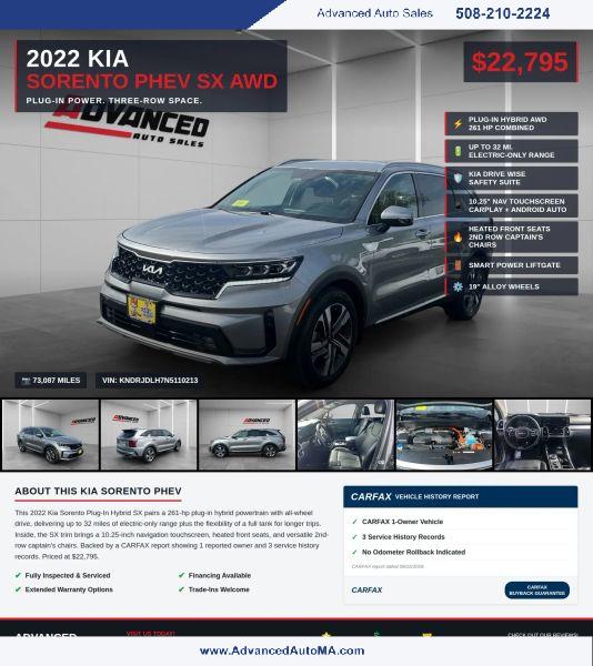 2022 Kia Sorento Hybrid SX for sale in North Attleboro, MA