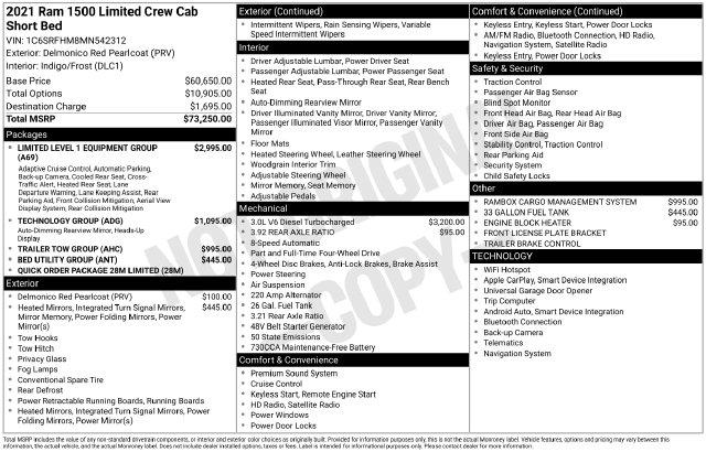 2021 Ram 1500 Limited Crew Cab 4x4 57 Box