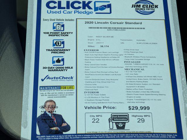 Used 2020 Lincoln Corsair For Sale in Tucson, AZ