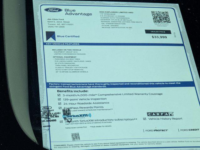 Used 2022 Ford Explorer For Sale in Tucson, AZ