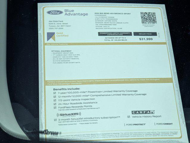 Used 2022 Ford Bronco Sport For Sale in Tucson, AZ