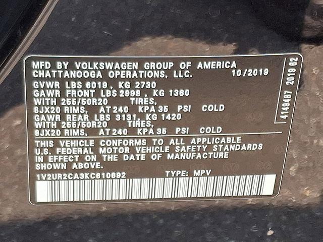 2019 Volkswagen Atlas 3.6L V6 SE w/Technology