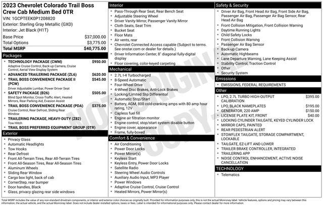 2023 Chevrolet Colorado 4WD Crew Cab Short Box Trail Boss