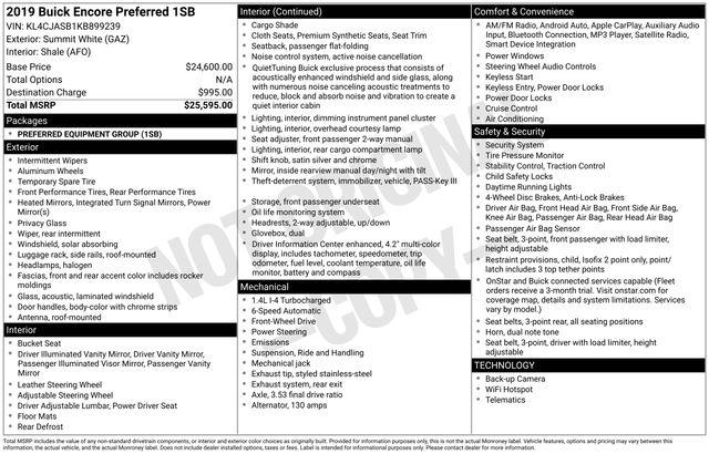 Used 2019 Buick Encore FWD Preferred For Sale in Olive Branch, MS