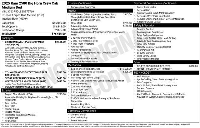 2025 RAM Ram 2500 RAM 2500 BIG HORN CREW CAB 4X4 64 BOX