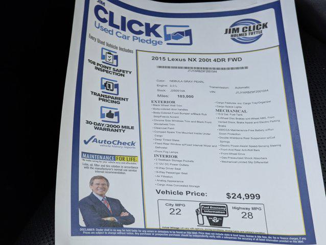 Used 2015 Lexus NX 200t For Sale in Tucson, AZ