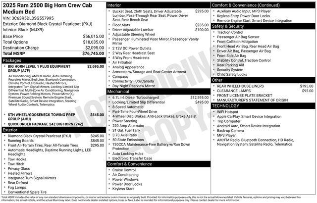 2025 Ram 2500 Big Horn Crew Cab 4x4 6'4" Box