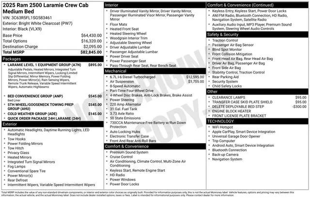 2025 Ram 2500 Laramie Crew Cab 4x4 6'4" Box