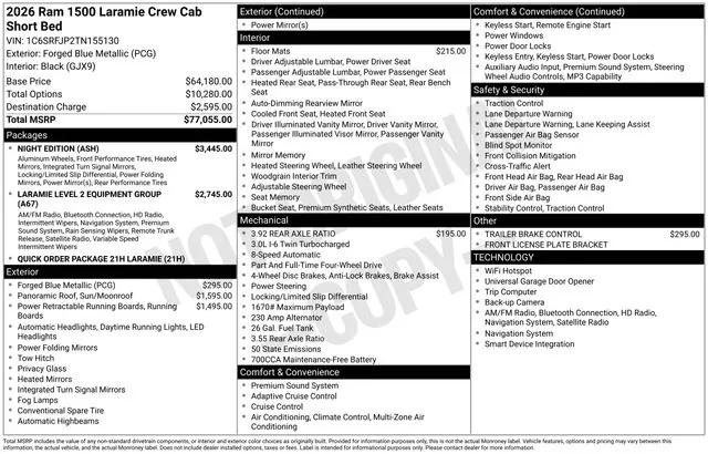 2026 RAM Ram 1500 RAM 1500 LARAMIE CREW CAB 4X4 57 BOX 2026 RAM Ram 1500 RAM 1500 LARAMIE CREW CAB 4X4 57 BOX
