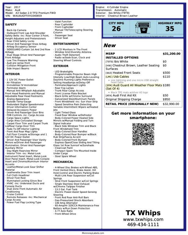 Used 2017 Audi A3 For Sale in Addison, TX