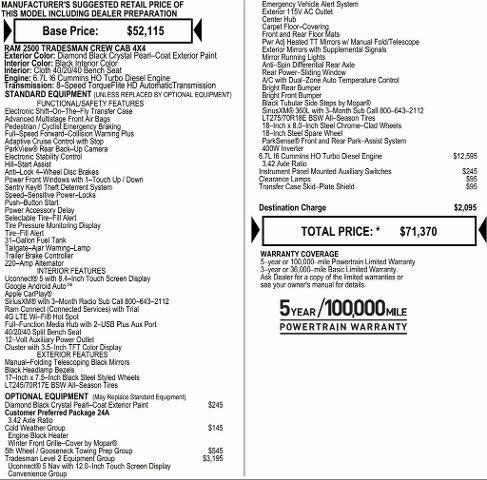 2025 RAM Ram 2500 RAM 2500 TRADESMAN CREW CAB 4X4 64 BOX 2025 RAM Ram 2500 RAM 2500 TRADESMAN CREW CAB 4X4 64 BOX