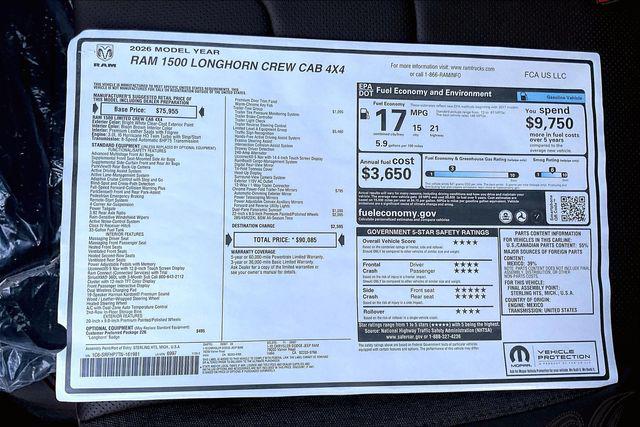2026 Ram 1500 Limited Longhorn Crew Cab 4x4 5'7" Box