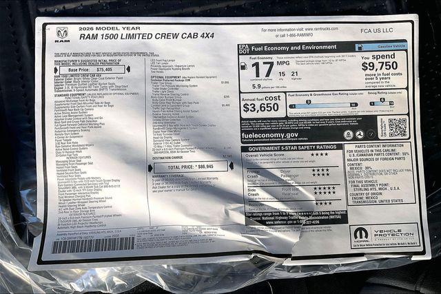 2026 Ram 1500 Limited Crew Cab 4x4 5'7" Box