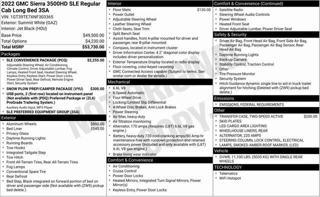 2022 GMC Sierra 3500HD 4WD Regular Cab Long Bed SLE 2022 GMC Sierra 3500HD 4WD Regular Cab Long Bed SLE