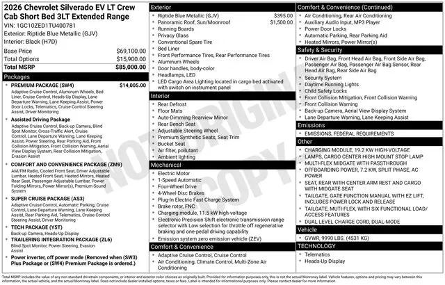 2026 Chevrolet Silverado EV LT