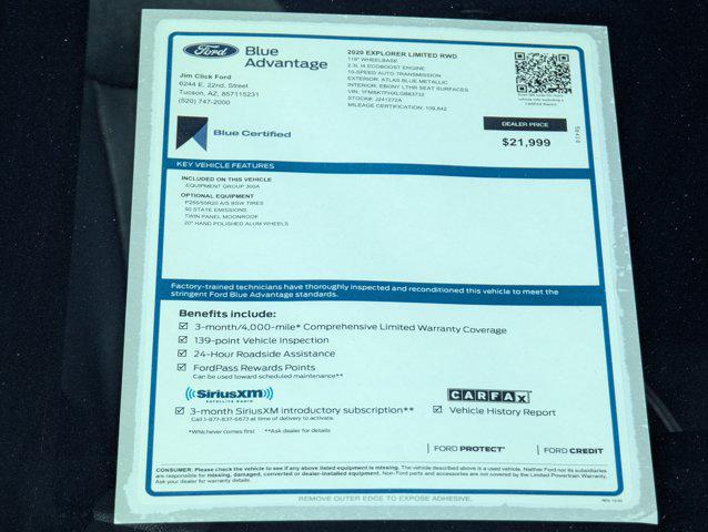 Used 2020 Ford Explorer For Sale in Tucson, AZ