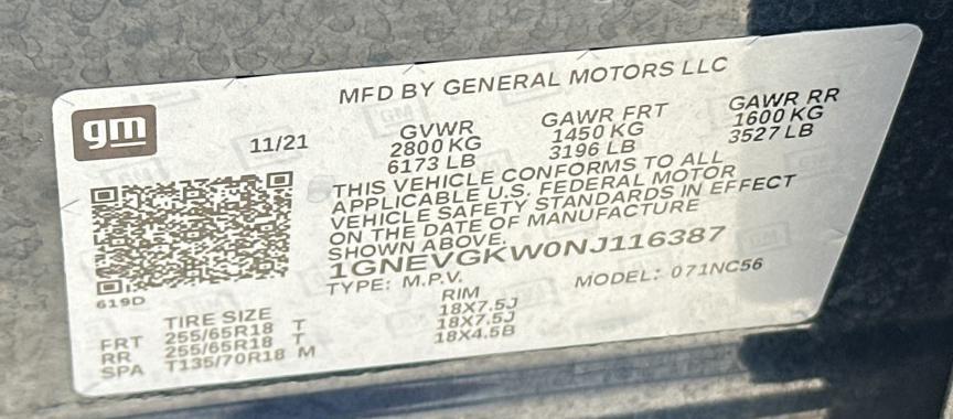 2022 Chevrolet Traverse AWD LT Cloth