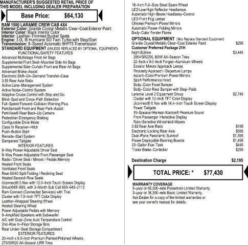 2026 RAM Ram 1500 RAM 1500 LARAMIE CREW CAB 4X4 57 BOX