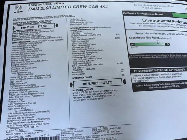 2026 Ram 2500 Limited Crew Cab 4x4 6'4" Box