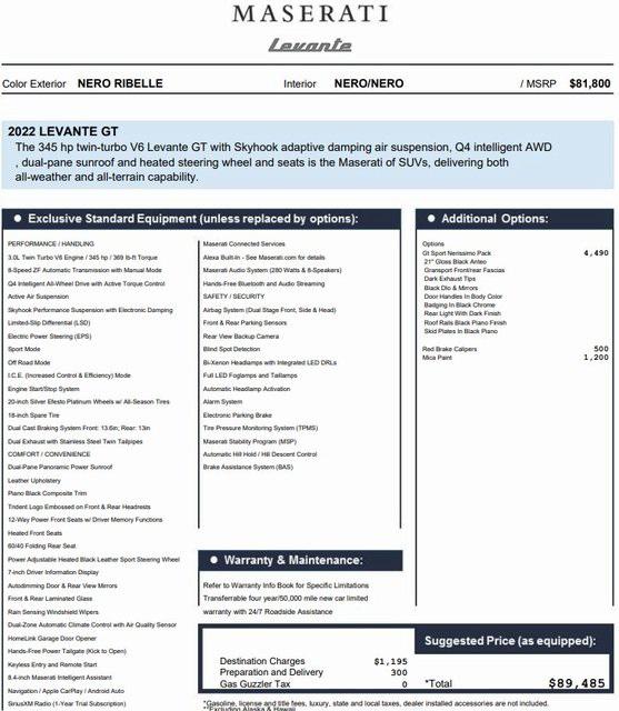 2022 Maserati Levante GT
