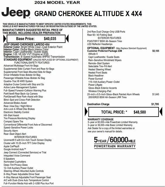 2024 Jeep Grand Cherokee Altitude X 4x4