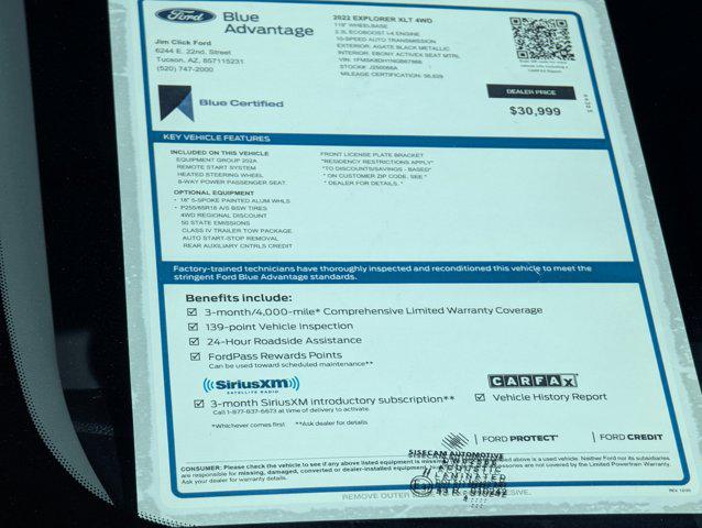 Used 2022 Ford Explorer For Sale in Tucson, AZ